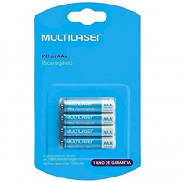 Pilhas Recarregáveis AAA Multilaser 1000Mah Com 4 Unidades - CB050 na Amazon