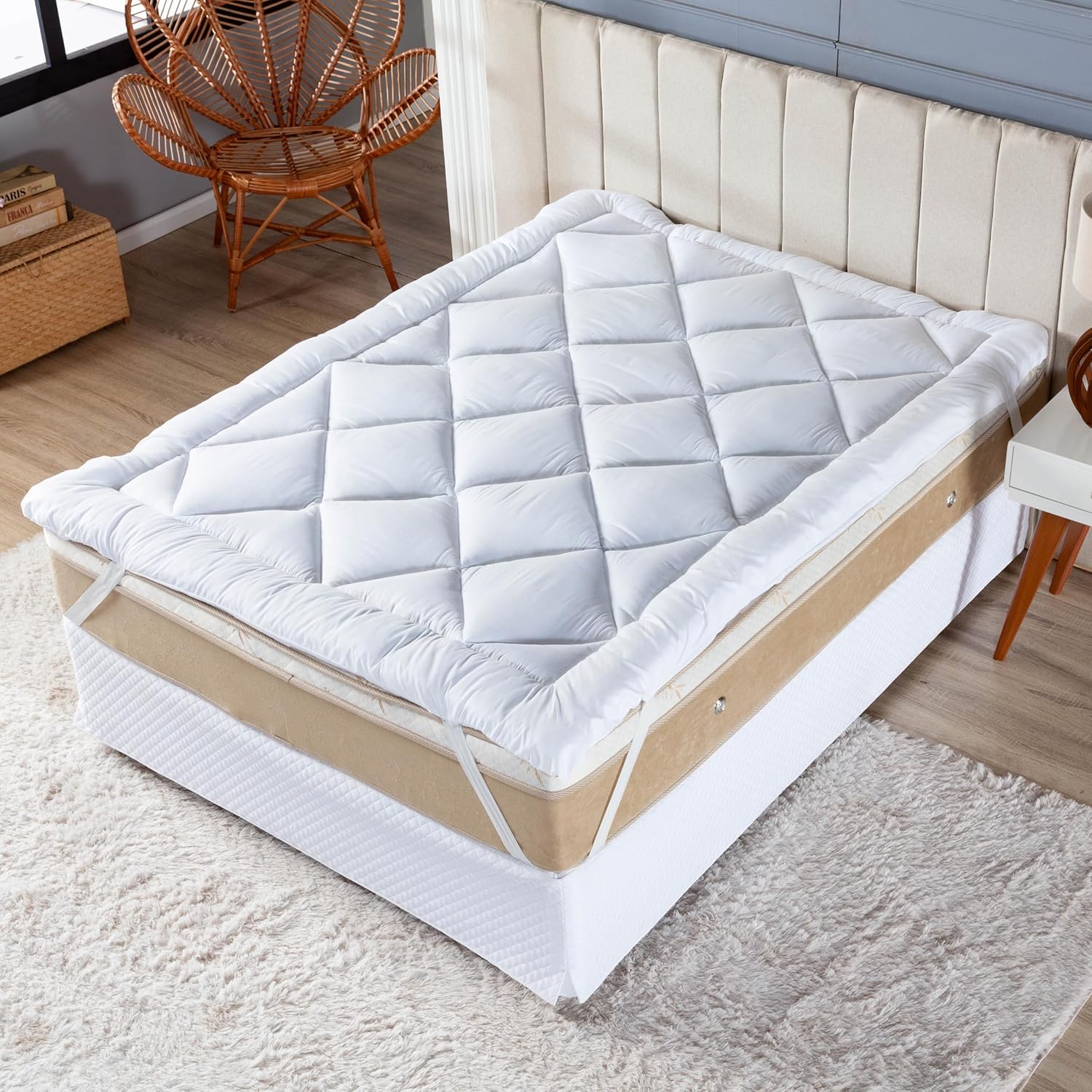 Pillow Top 400 Fios Toque de Plumas Casa Dona (Casal) na Amazon
