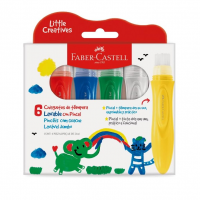 Pincéis Com Tinta Guache Jumbo Little Creatives, Faber-Castell, Kit Pintura Infantil, Pré-escola, 6 Cores na Amazon