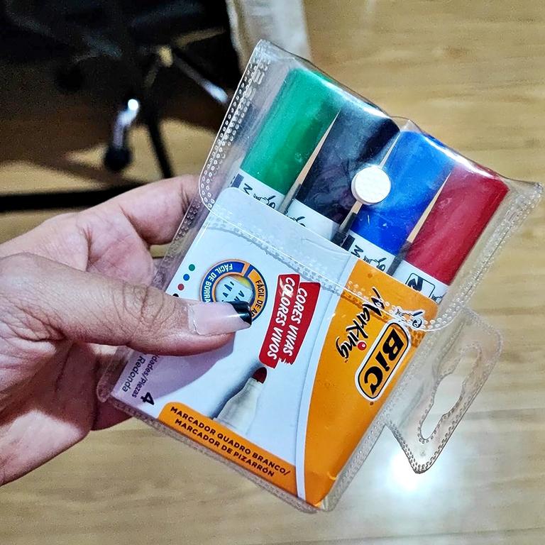 Pincel Marcador de Quadro Branco BIC Marking, Recarregável, 4 Cores Clássicas, Ponta Redonda, 891683 na Amazon