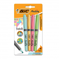 Pincel Marcador De Texto Cores Pastel BIC Marking, Ponta Chanfrada, Grip, 1.5 - 3.5mm, 970913, 4 Cores na Amazon