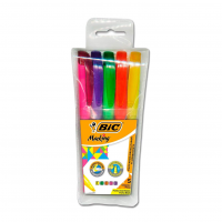 Pincel Marcador De Texto Fluorescente BIC Marking, Estojo Com 5 Cores Sortidas na Amazon