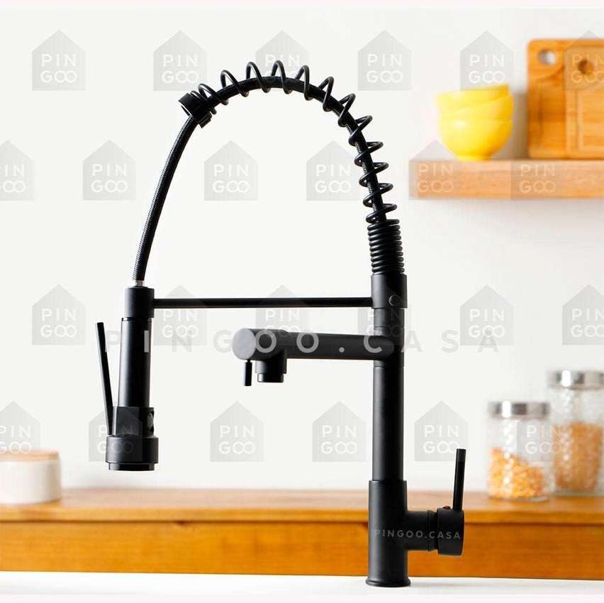 Pingoo.Casa, Torneira Para Cozinha, Misturador Monocomando, Gourmet, Com Duas Opções De Jato, Material Fosco Resistente À Corrosão, Volante Em Alavanca Com Abertura Mais Leve, Fácil Encaixe, Munim, Preto na Amazon