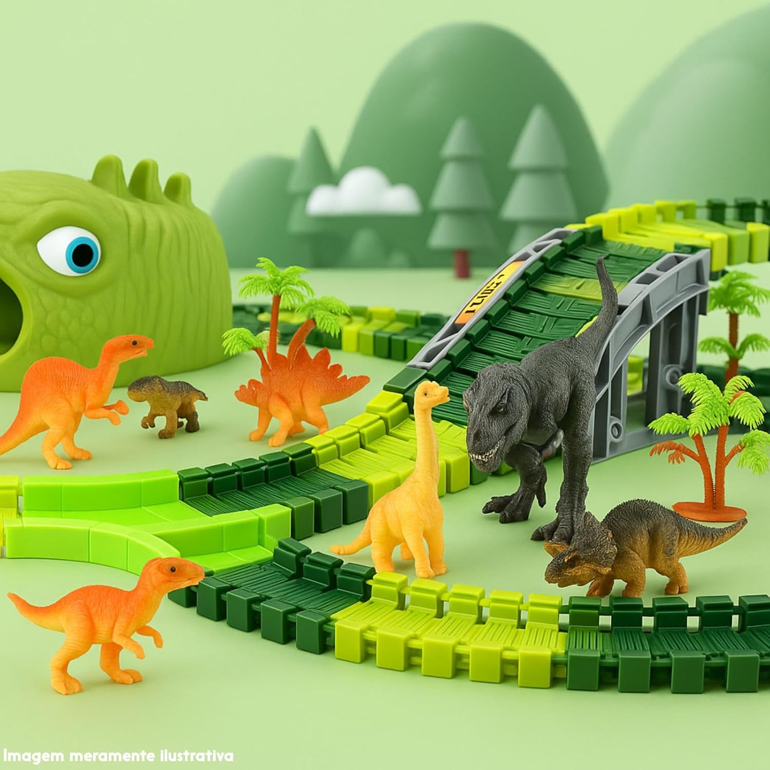 Pista de Carrinhos Dinossauro com 2 Carrinhos com Luz 277 Peças Brinquedo Infantil na Amazon