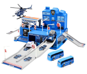 Pista de Carrinhos Infantil Garagem com Acessórios Polícia Maxi Toys na Amazon