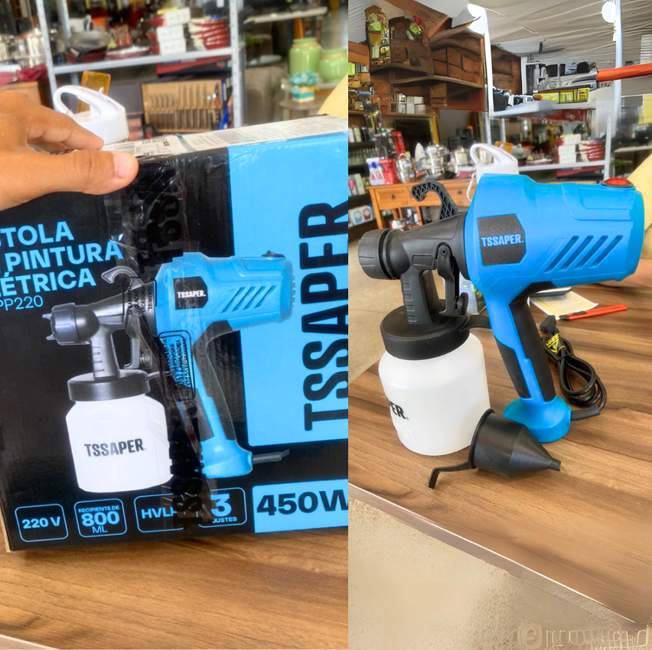 Pistola De Pintura Elétrica Pulverizadora de Tinta c/ compressor 450w Bico Metal – TSSAPER na Magazine Luiza