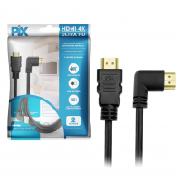 PIX Cabo HDMI 2.0 4K 19 Pinos - Plug 90 Graus, 2 Metros na Amazon