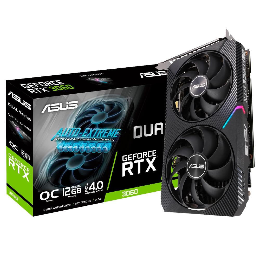 Placa de Vídeo Asus NVIDIA GeForce DUAL RTX3060 O12G V2, LHR, 15 Gbps, 12GB GDDR6, Ray Tracing, DLSS - 90YV0GB2-M0NA10 na KaBuM!