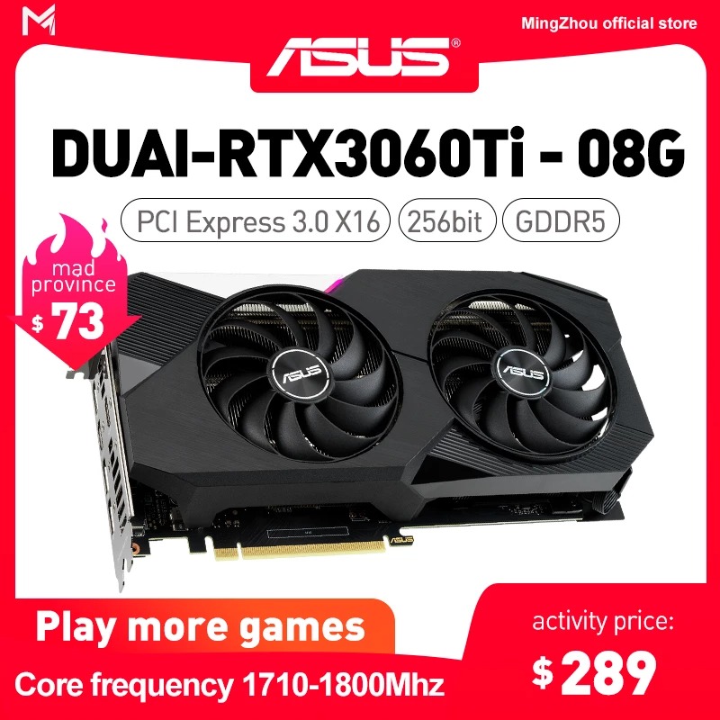 Placa de video ASUS RTX 3060TI 8GB Dual Fan na Aliexpress
