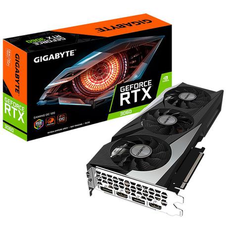 Placa de Video Gigabyte GeForce RTX 3060 Gaming OC 12G, 12 GB GDDR6, LHR, Ray Tracing – GV-N3060GAMING OC-12GD (rev 2.0) – Magazine na Magazine Luiza