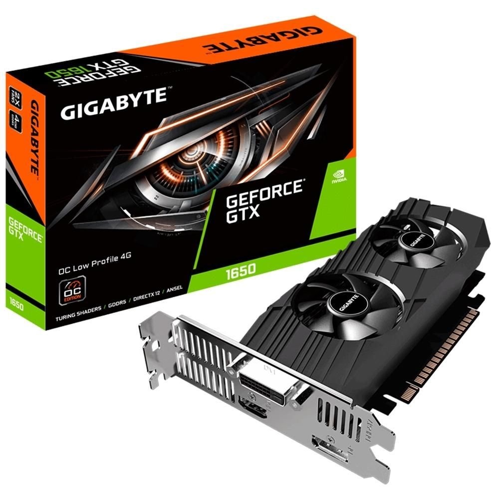 Placa de Vídeo Gigabyte NVIDIA GeForce GTX 1650 D6 OC Low Profile, 4GB, GDDR6, 128bit, GV-N1656OC-4GL na Terabyte Shop