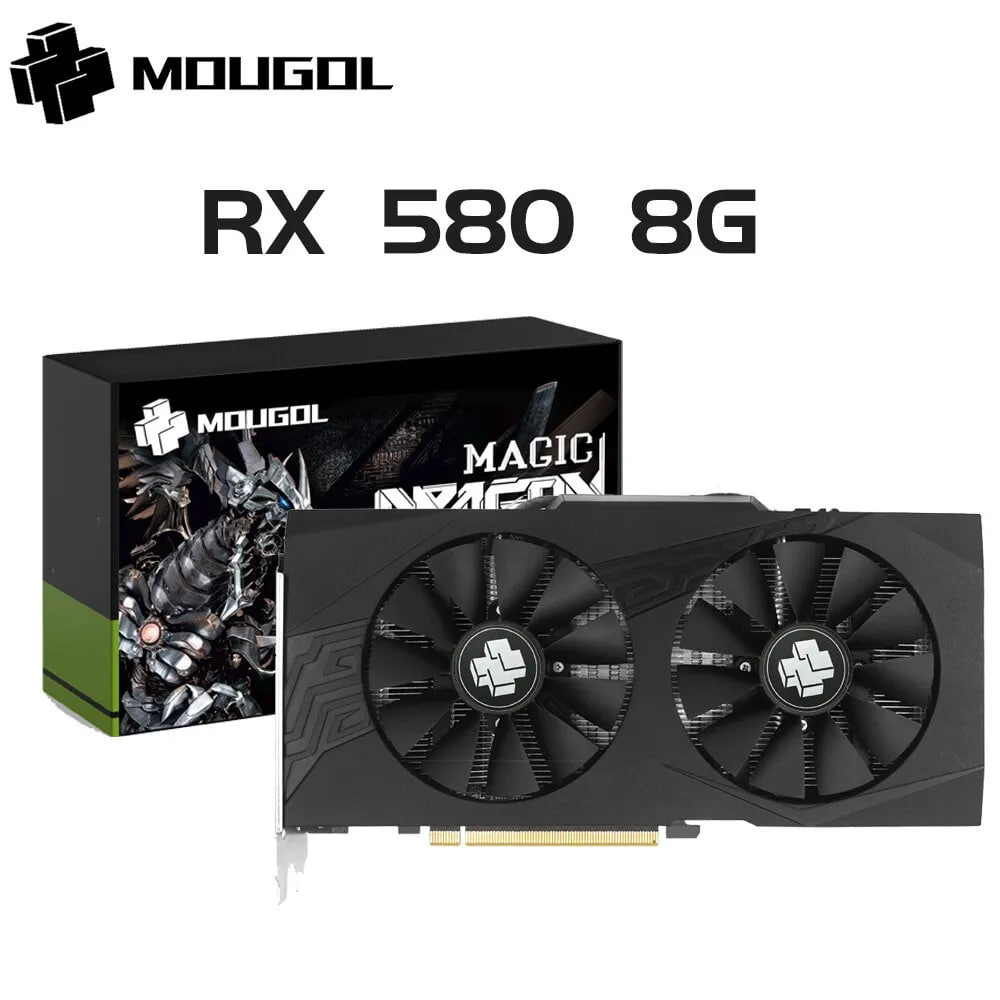 Placa de Vídeo MOUGUL RX 580 8GB 2048SP na Aliexpress