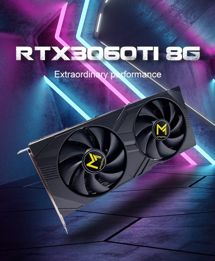 Placa de Vídeo RTX 3060 Ti 8GB MingZhuo na Aliexpress