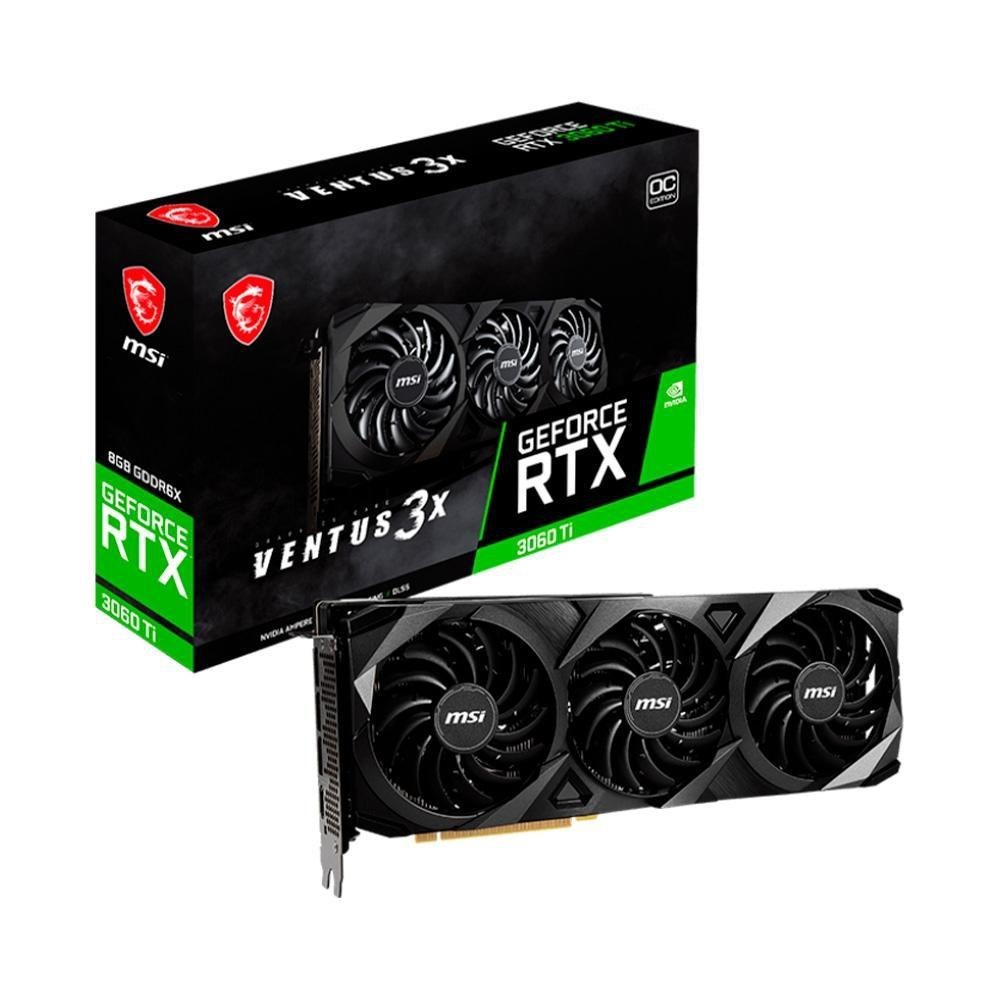 Placa de Vídeo RTX 3060 TI Ventus 3X 8GD6X OC MSI NVIDIA GeForce, 8GB GDDR6X, DLSS, Ray Tracing, G-Sync na Magazine Luiza