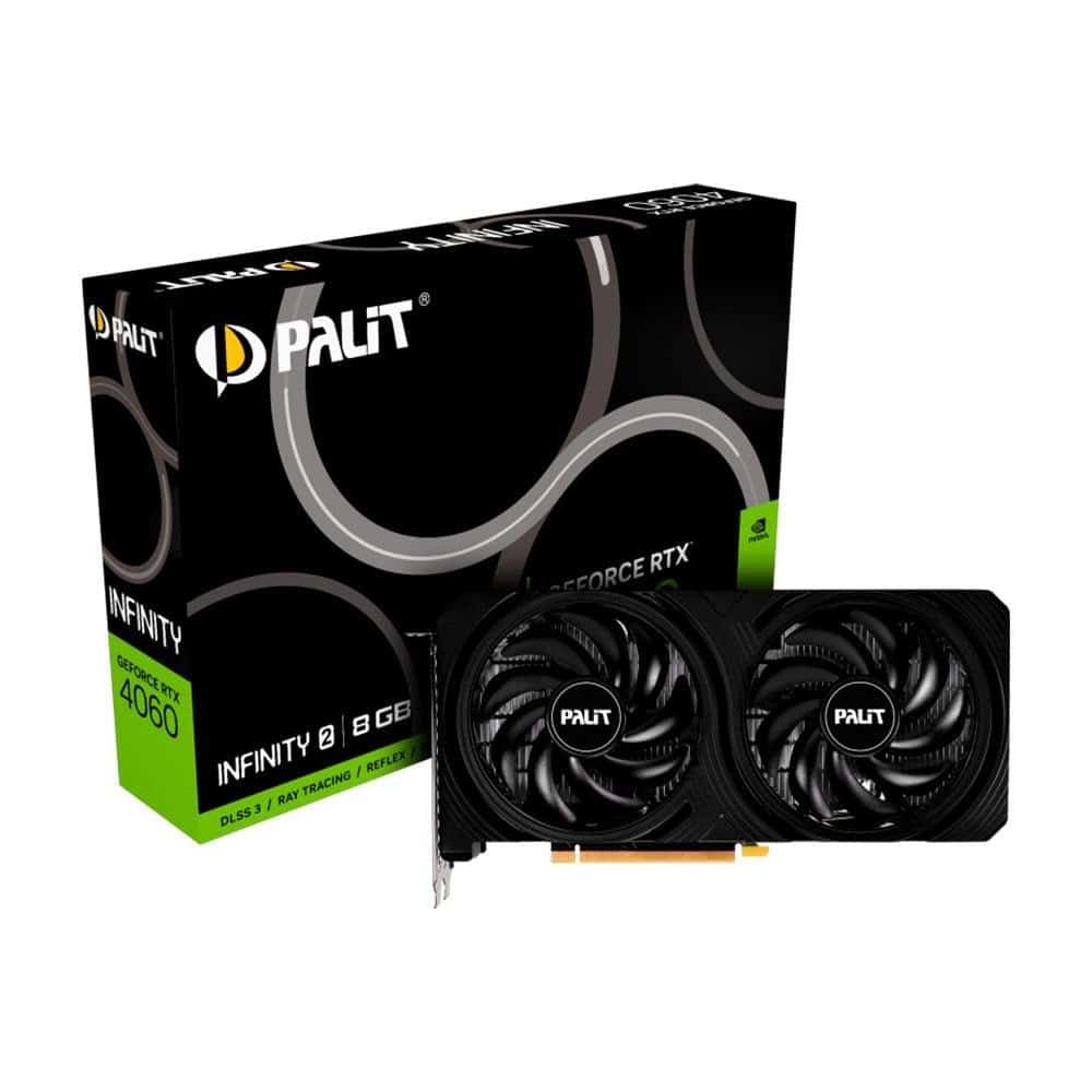 Placa de Video RTX 4060 Infinity 2 Palit NVIDIA GeForce, 8GB GDDR6, DLSS, Ray Tracing, G-Sync - NE64060019P1-1070L na KaBuM!