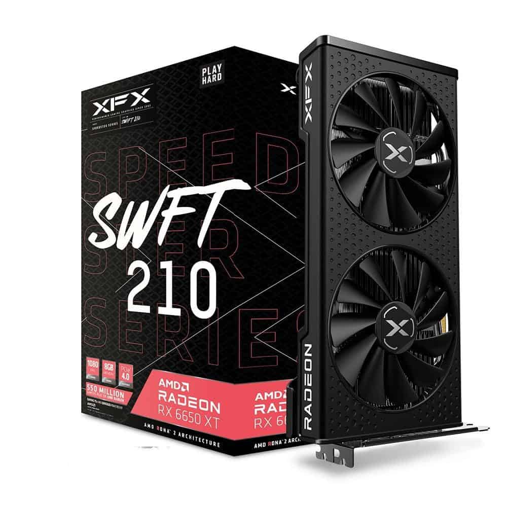 Placa de Vídeo RX 6650XT XFX Speedster SWFT210 AMD Radeon, 8GB GDDR6, HDMI 3xDP 2 FAN - RX-665X8DFDY na KaBuM!