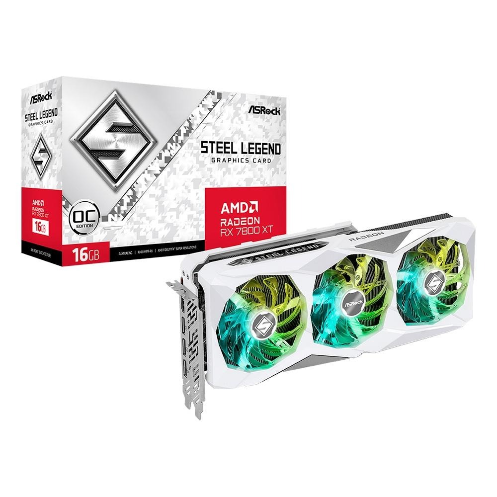 Placa de Vídeo RX 7800 XT Steel Legend 16G OC ASRock AMD Radeon, 16GB GDDR6 – 90-GA4RZZ-00UANF na KaBuM!