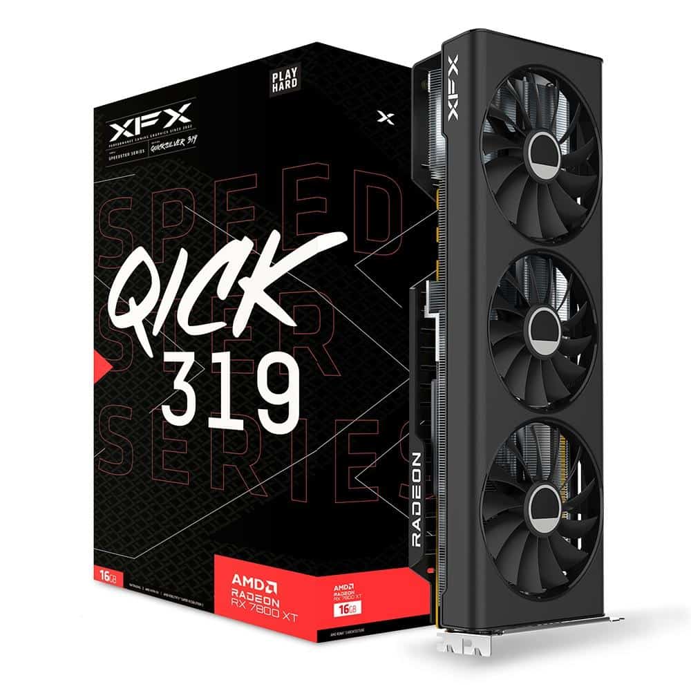 Placa de Vídeo RX 7800XT Gaming 16G XFX Speedster QICK319 AMD Radeon, 16GB DDR6, HDMI 3xDP 3 FAN - RX-78TQICKF9 na KaBuM!