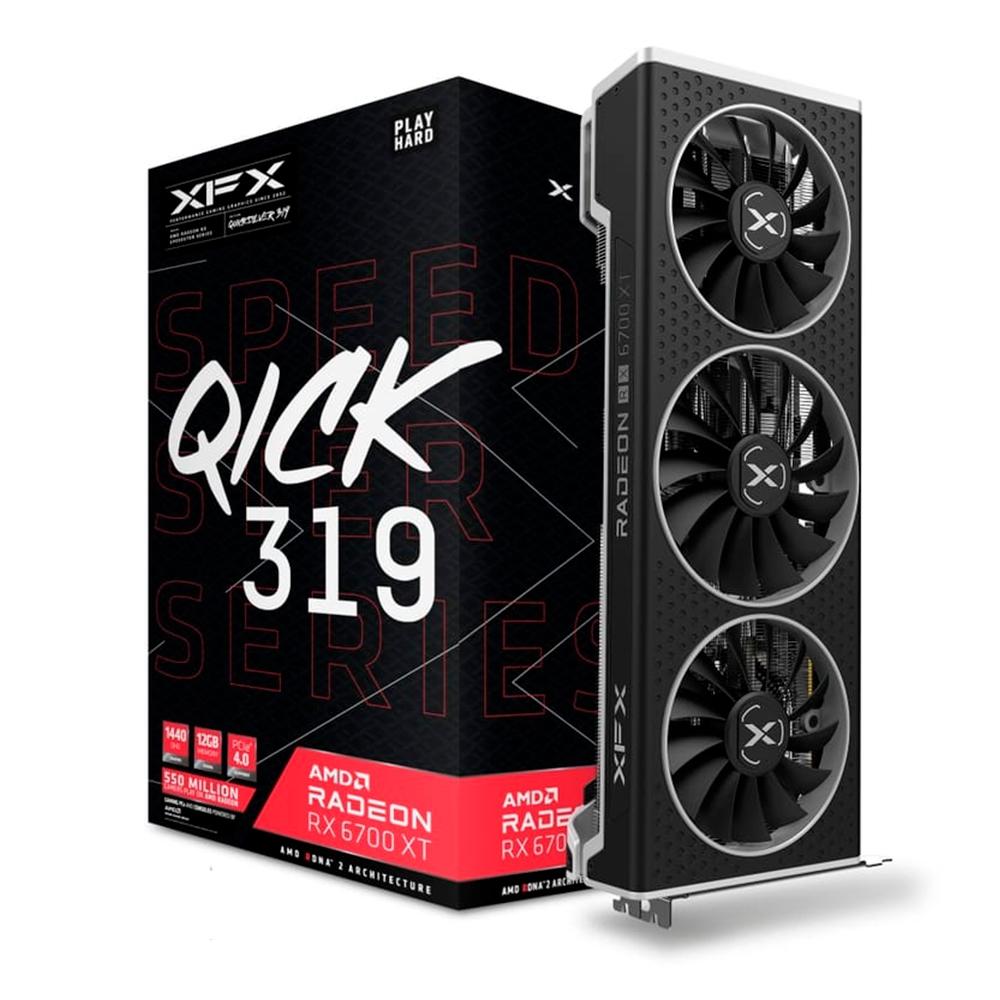 Placa de Vídeo XFX Speedster QICK319 AMD Radeon RX 6700XT Black Gaming, 16Gbps, 12GB GDDR6, AMD RDNA 2 Architecture – RX-67XTYPBDP na KaBuM!