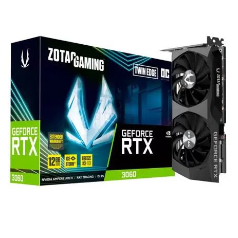 Placa de Vídeo Zotac Gaming GeForce RTX 3060 Twin Edge OC, 12GB GDDR6, 15 Gbps, Ray Tracing – ZT-A30600H-10M na Magazine Luiza