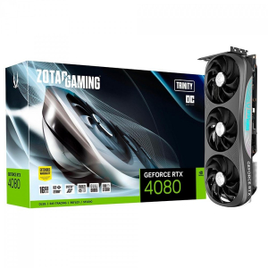 Placa De Vídeo Zotac NVIDIA GeForce RTX 4080 Gaming Trinity OC 16GB GDDR6X DLSS Ray Tracing ZT-D40810J-10P na Terabyte Shop