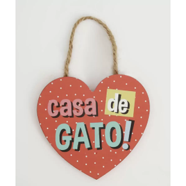 Placa Decorativa Coração Estampa Poá - Marisa na Marisa