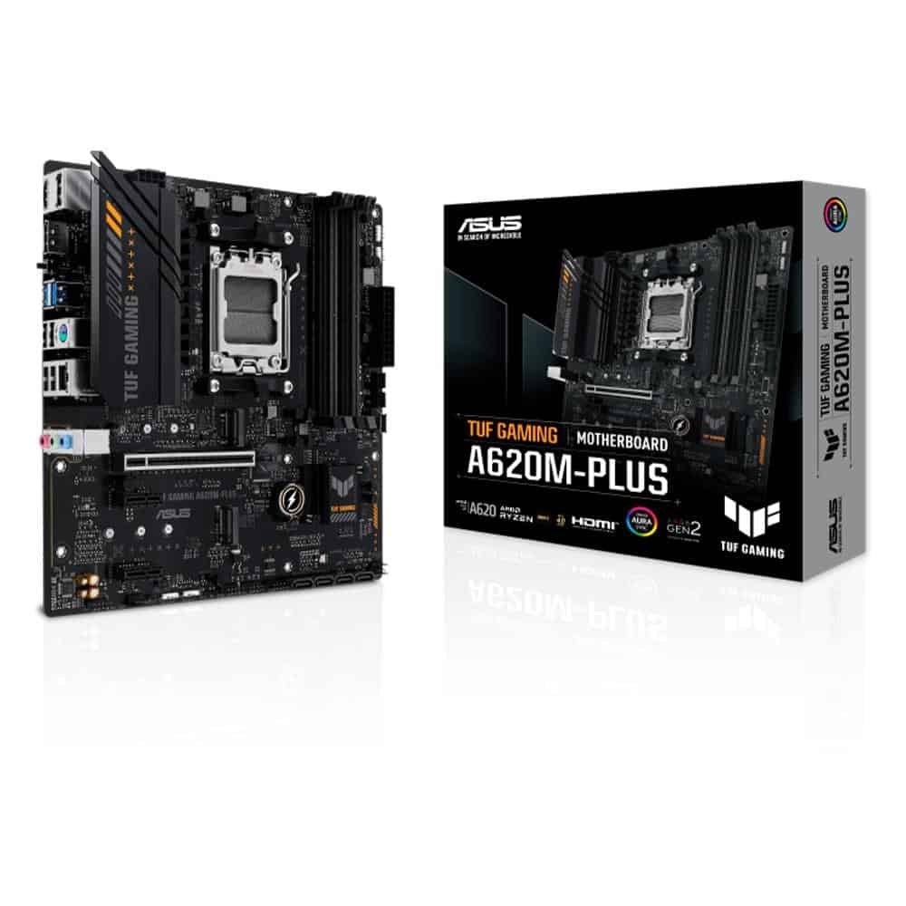 Placa-Mãe ASUS TUF GAMING A620M-PLUS, AMD AM5, mATX, DDR5, Preto - 90MB1EZ0-M0EAY0 na KaBuM!