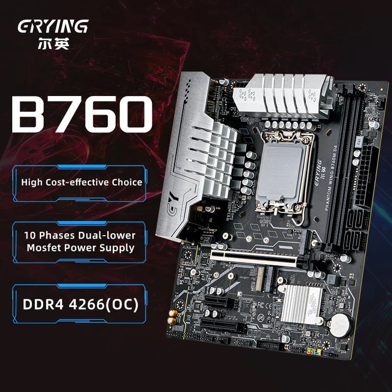 Placa Mãe ERYING B760M, LGA1700 na Aliexpress