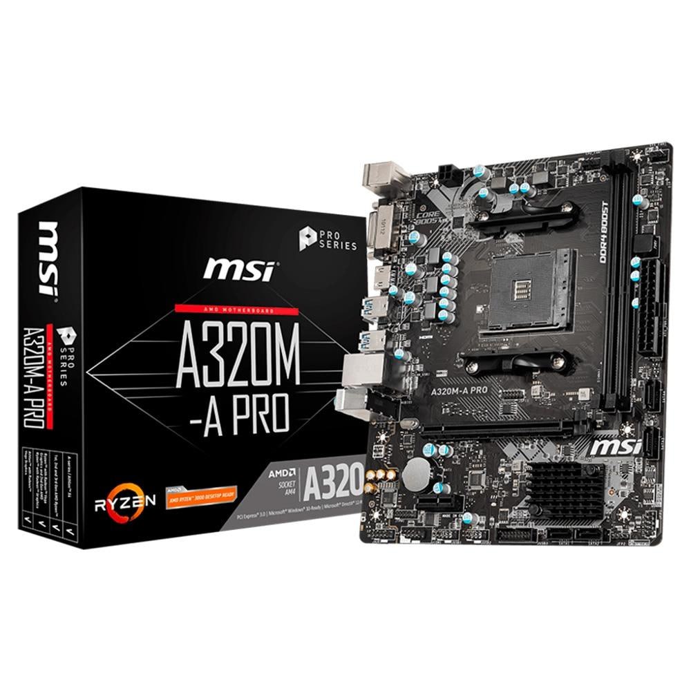 Placa Mãe MSI A320M-A Pro, AMD AM4, mATX, DDR4 na KaBuM!