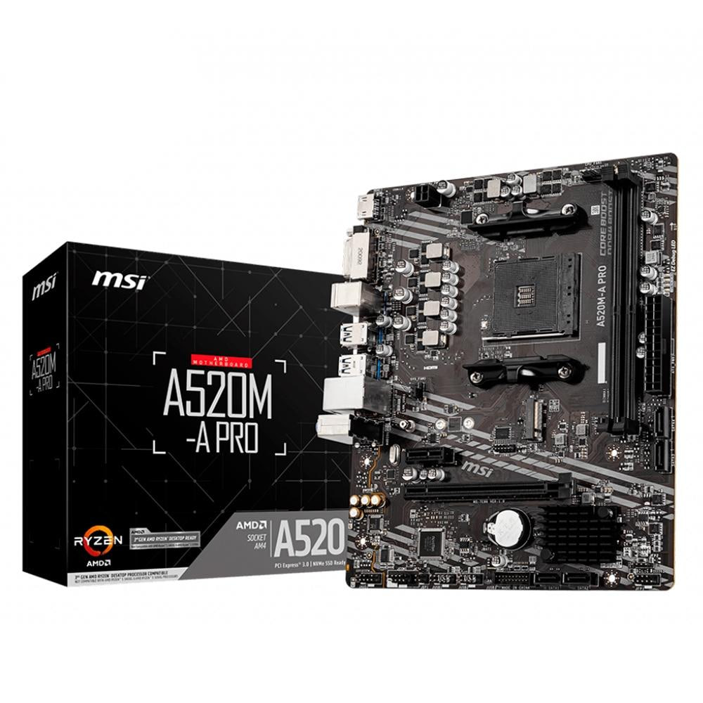 Placa Mãe MSI A520M-A PRO, AMD AM4, mATX, DDR4 na Magazine Luiza