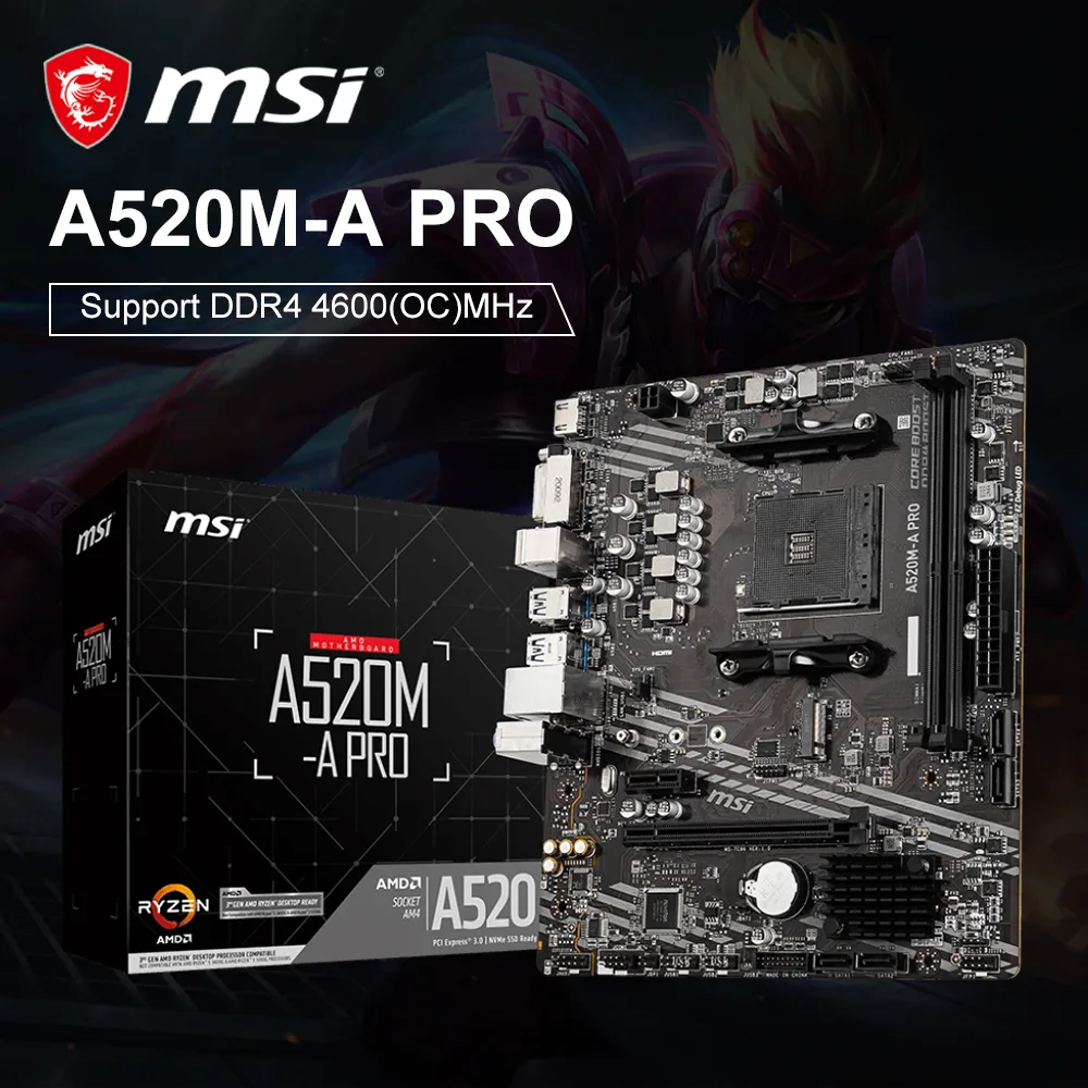 Placa Mãe MSI A520M-A PRO, AMD AM4, mATX, DDR4 na Magazine Luiza