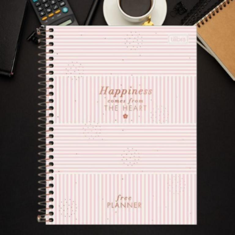 Planner Espiral 17,9 x 24 cm Soho 90 G Permanente – Listras Rosas – Tilibra na Amazon