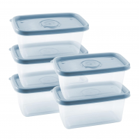 Plasútil Pop - Conjunto De Potes Retangulares Com 5 Unidades, Azul, 380 Ml Cada na Amazon