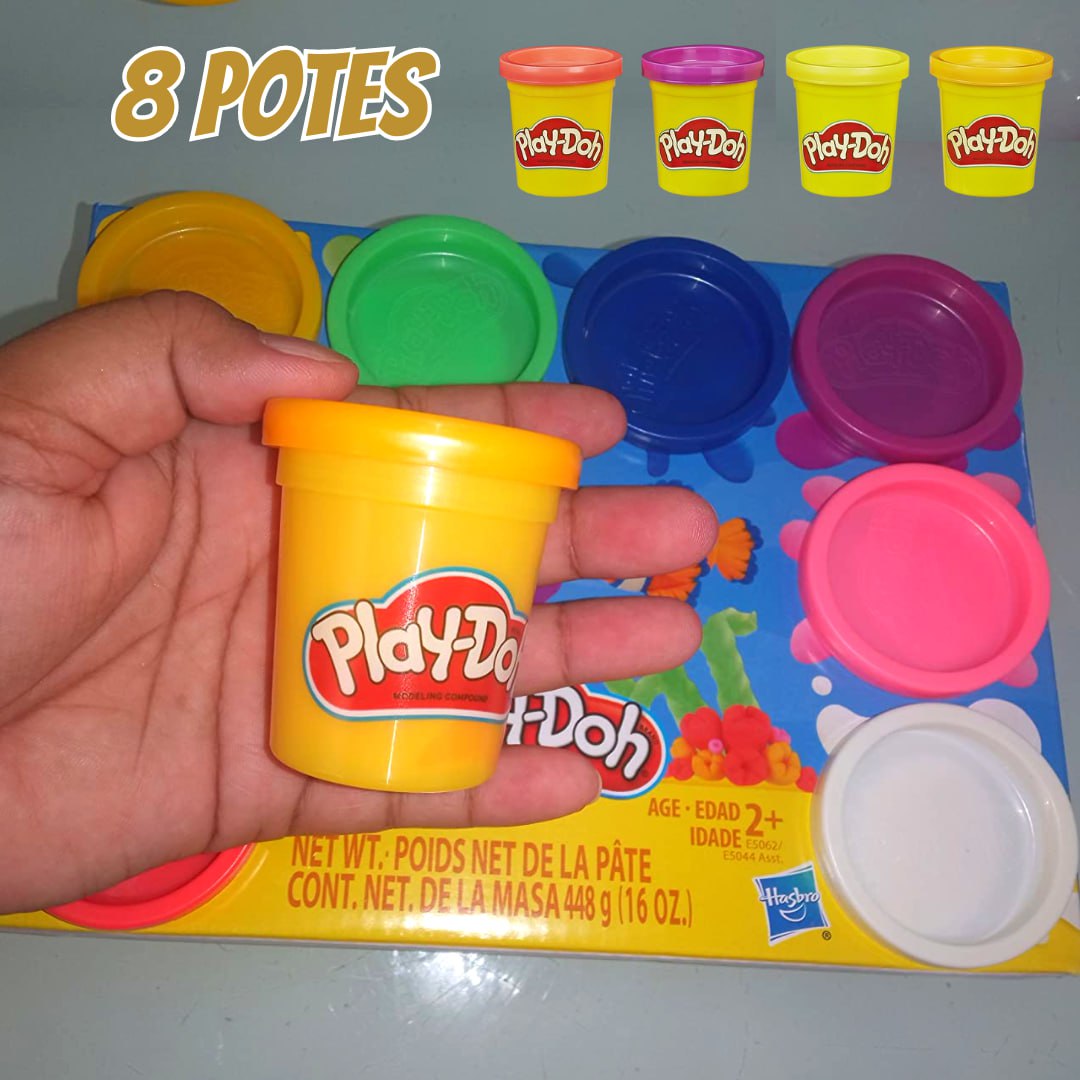 Play-Doh, Massinha com 8 Potes, Cores Variadas na Amazon