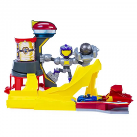 Playset com Veiculo Patrulha Canina Mighty Pups Charged Up Meteor Track do Chase - Sunny na Ri Happy