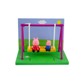 Playset e Mini Figura Parquinho da Peppa Pig: George e Peppa - Sunny na Ri Happy