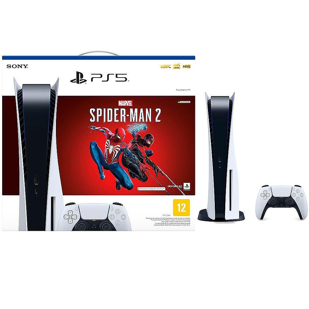 PlayStation 5 Standard Edition Branco + Marvels Spider Man 2 + Controle Sem Fio Dualsense Branco – Sony na Magazine Luiza
