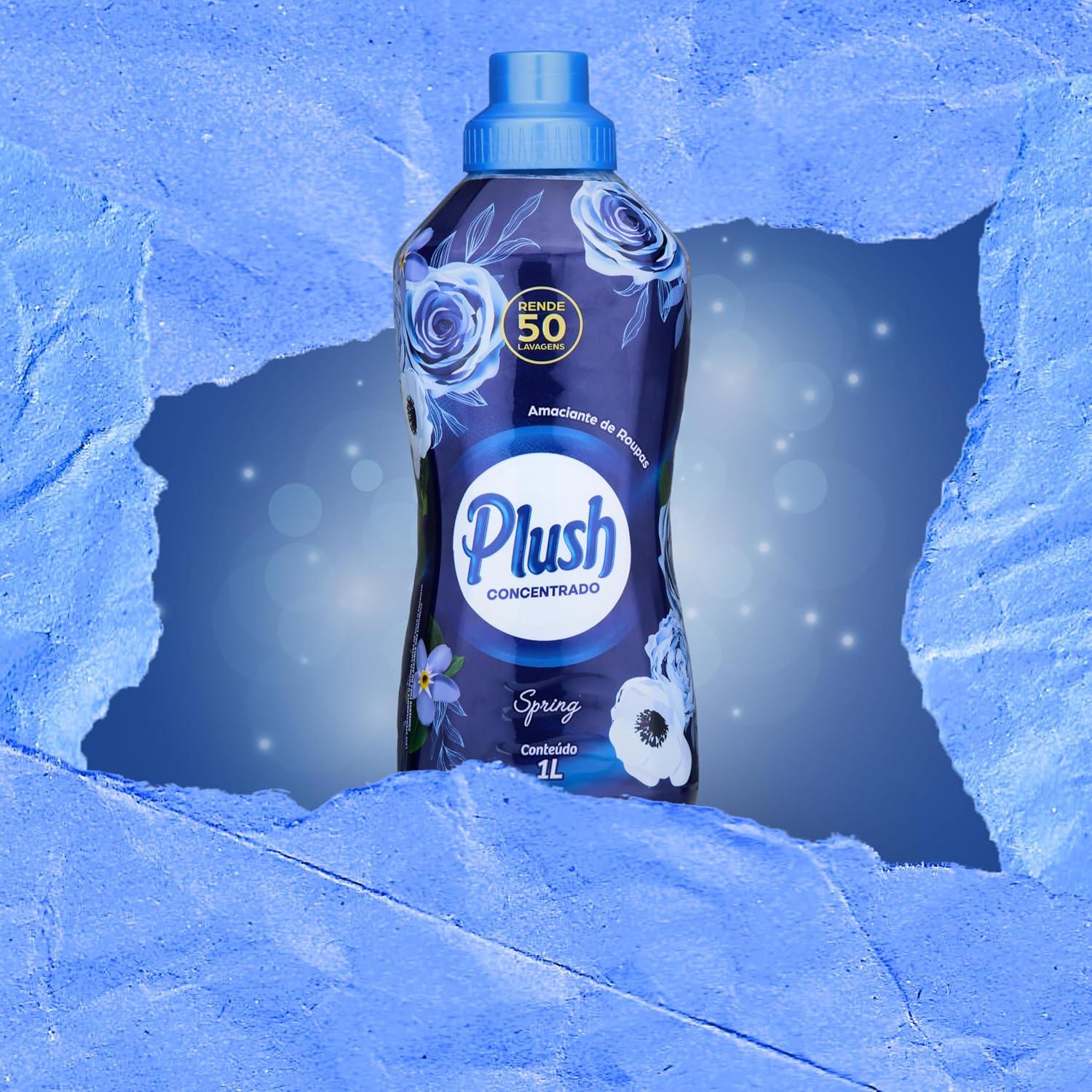 Plush, Amaciante de roupas e tecidos, Concentrado, Aroma Spring, 1 litro, Azul na Amazon