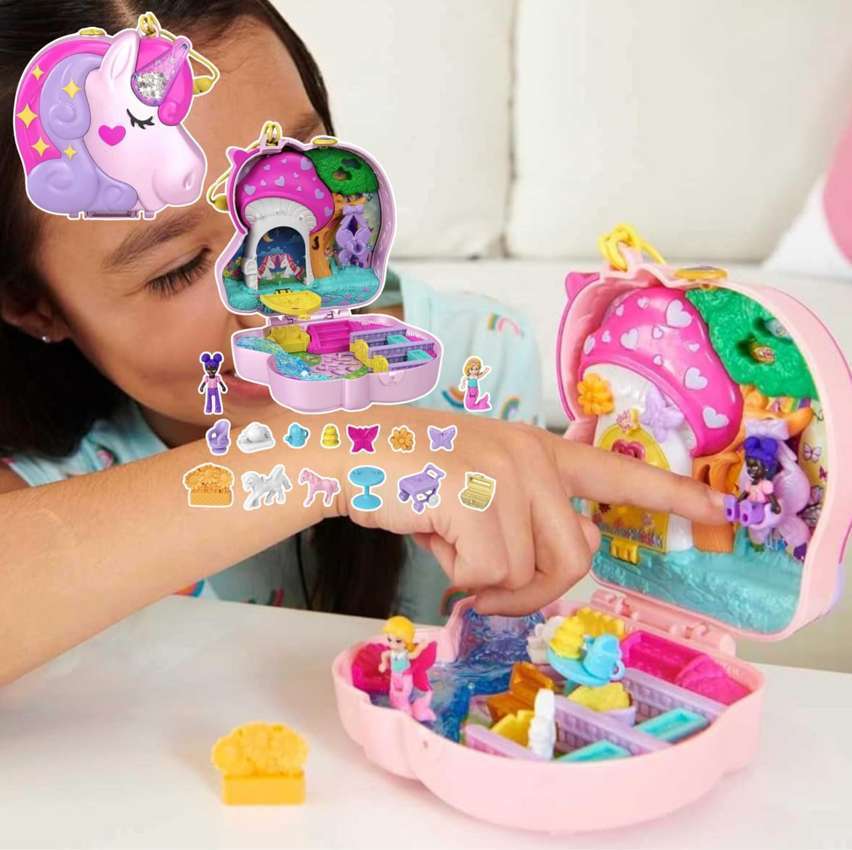 Polly Pocket Brinquedo Estojo Festa do chá de unicórnio na Amazon