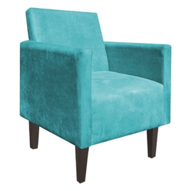 Poltrona Decorativa Jade Suede com Pés Baixo Chanfrado - D'Rossi na Camisaria Colombo