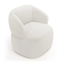 Poltrona Orgânica Giratória Living Glee Bouclê Off White - Desk Design na Camicado