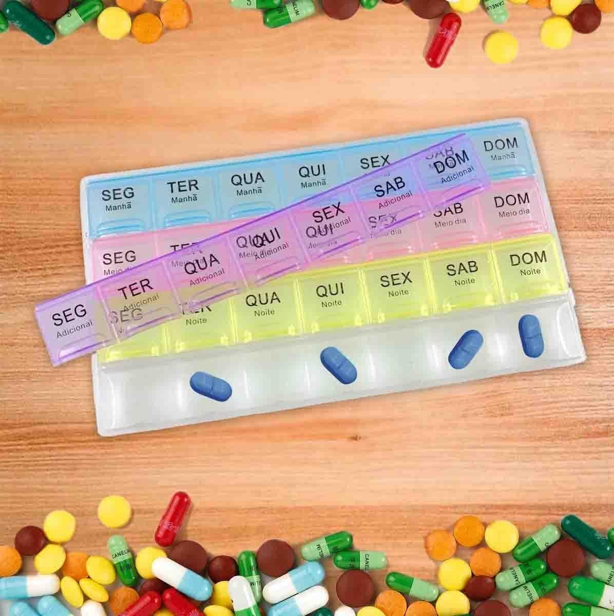 Porta Comprimidos 4 X Dia Semanal Caixa Remédios na Amazon Porta Comprimidos 4 X Dia Semanal Caixa Remédios na Amazon