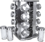 Porta Temperos #Condimentos 16 Potes #Giratorio Quadrado Inox MM House* na Amazon