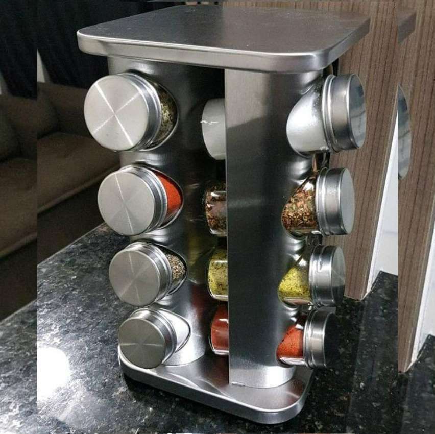 Porta Temperos Condimentos 16 Potes Giratorio Quadrado Inox – Mm House na Magazine Luiza