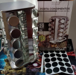 PORTA TEMPEROS CONDIMENTOS ARREDONDADO AÇO INOX 20 POTES (Inox) na Amazon