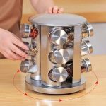 Porta Temperos Condimentos Giratório inox 12 Potes na Amazon