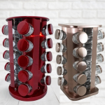 Porta Temperos Condimentos Inox 20 Potes Com base Giratória (Vermelho) na Amazon