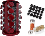 Porta Temperos Condimentos Inox 20 Potes Com base Giratória (Vermelho) na Amazon