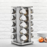 Porta Temperos Condimentos Inox 20 Potes Com Base Giratório (Inox) na Amazon