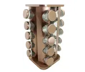 Porta Temperos Condimentos Inox 20 Potes Com Base Giratório (Rose) na Amazon